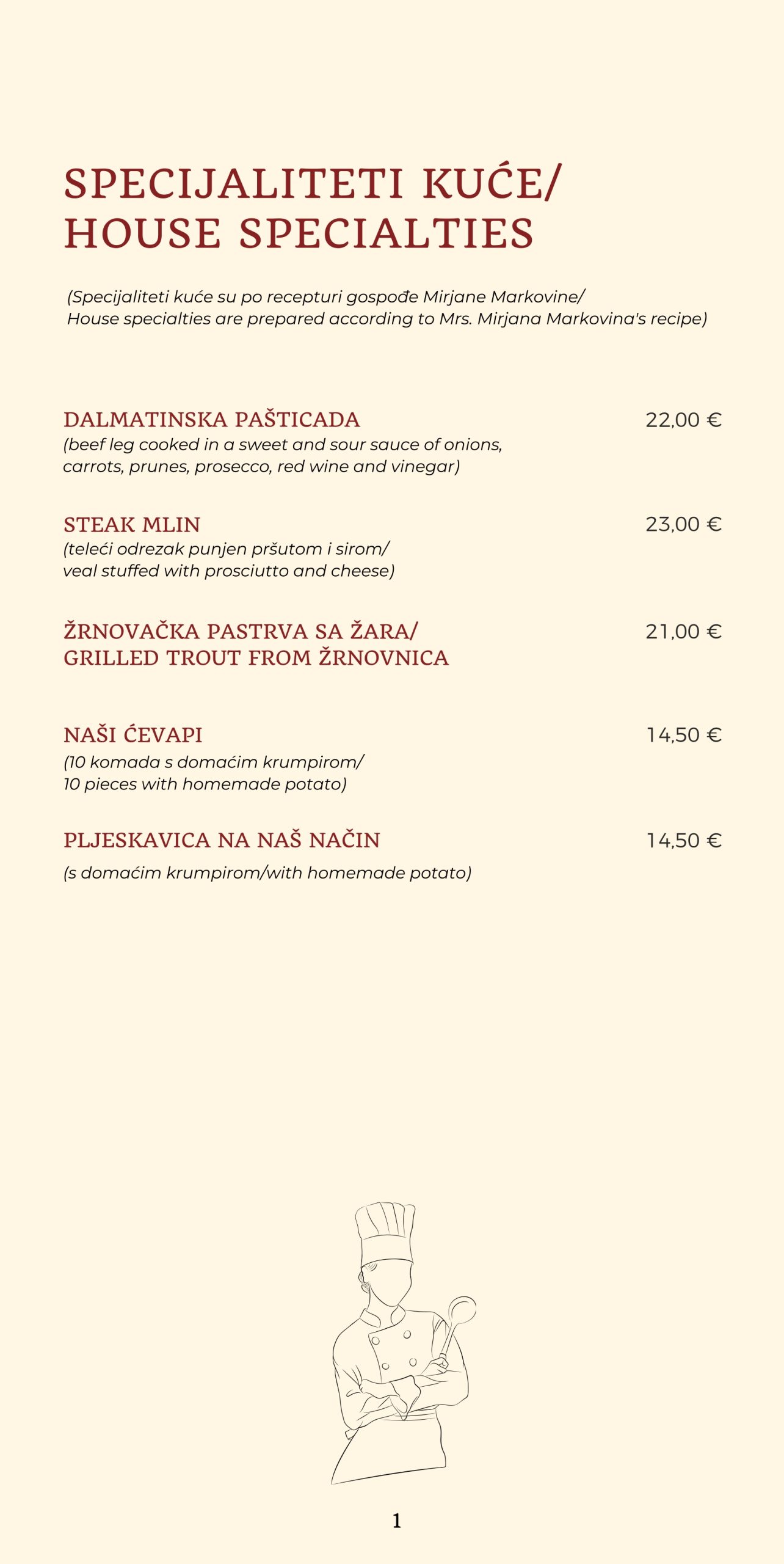 Specijaliteti kuće novo